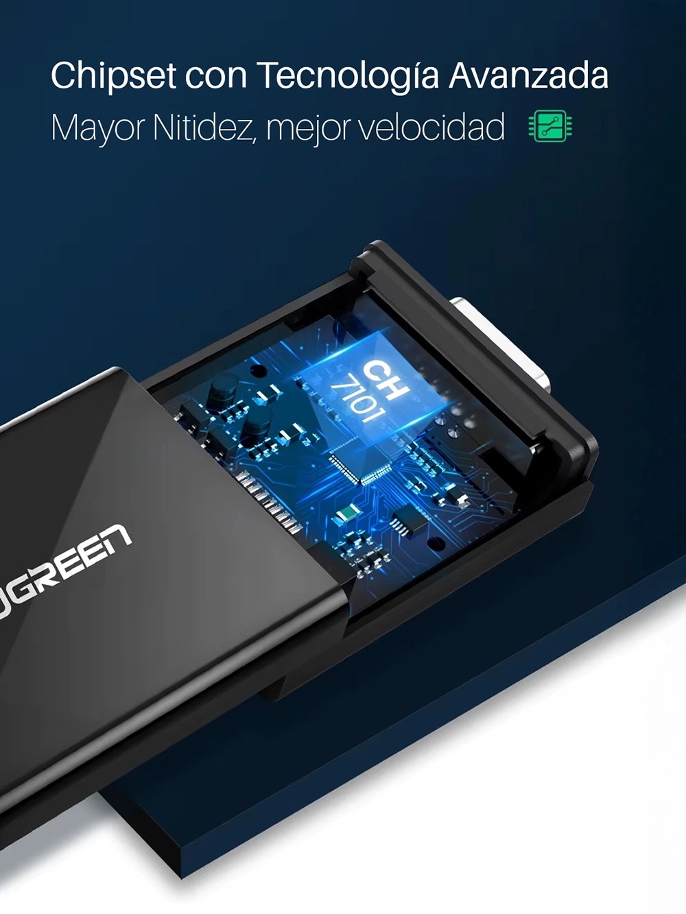 Adaptador HDMI a VGA con Audio Ugreen MM103 (40248): Conecta tus Dispositivos Modernos a Pantallas VGA