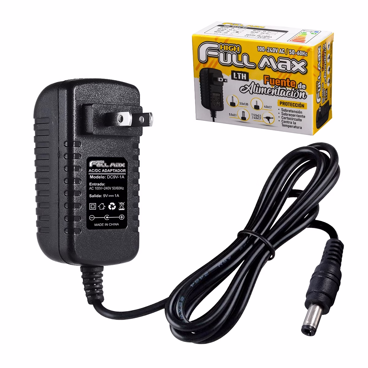 Adaptador de Voltaje 9V 1A High FullMax LTH 9V1A HFM____ HD Multimedia PERU SAC Adaptador de Voltaje V A High Full Max LTH VA HFM Energía Confiable para tus Dispositivos Fuente de Alimentación VA Transformador de V A