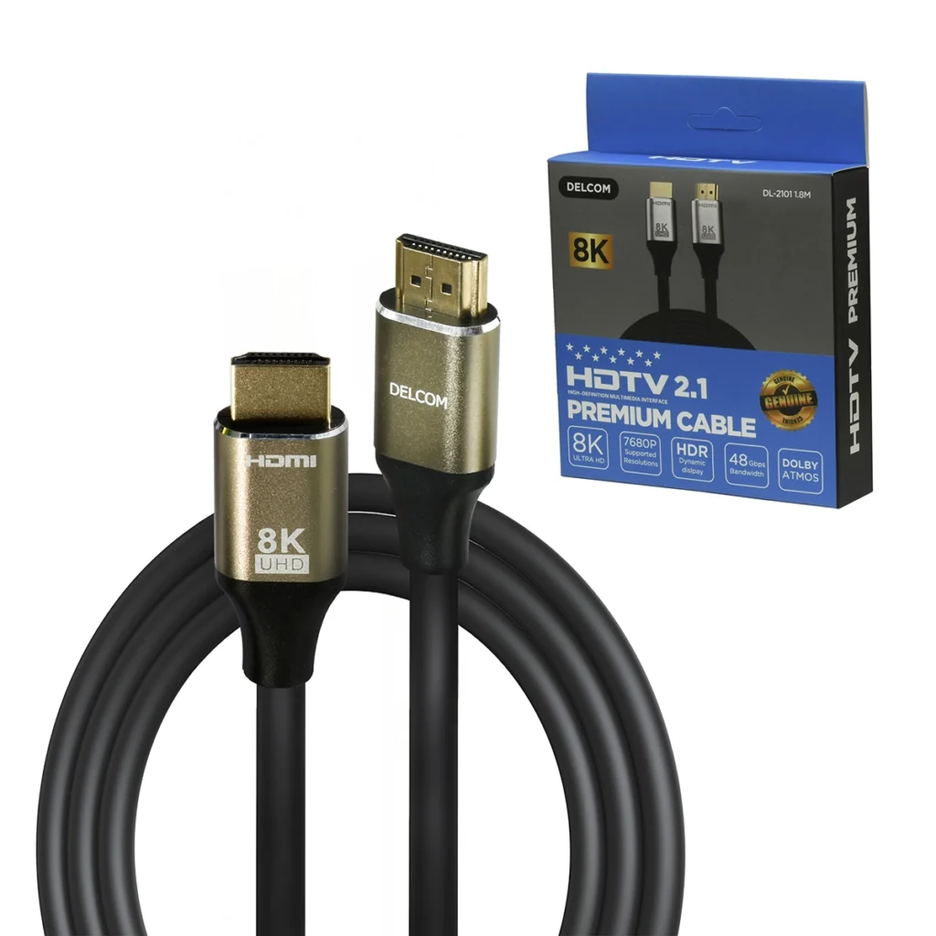 Cable HDMI 8K 1.8 Metros Delcom DL-2101-1.8M: Experiencia Visual y Sonora Definitiva