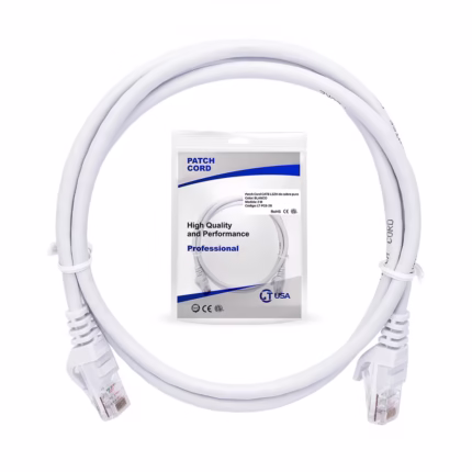 Cable Patch Cord Cat6 2 Metros Blanco LSZH LT USA LT-PC6-2B: Conexión de Red Rápida y Confiable