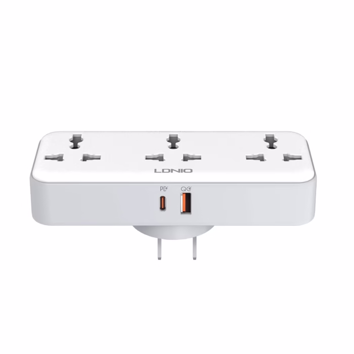 Enchufe Triple con Carga Rápida USB C PD y QC LDNIO SC Potencia y Versatilidad en un Diseño Compacto