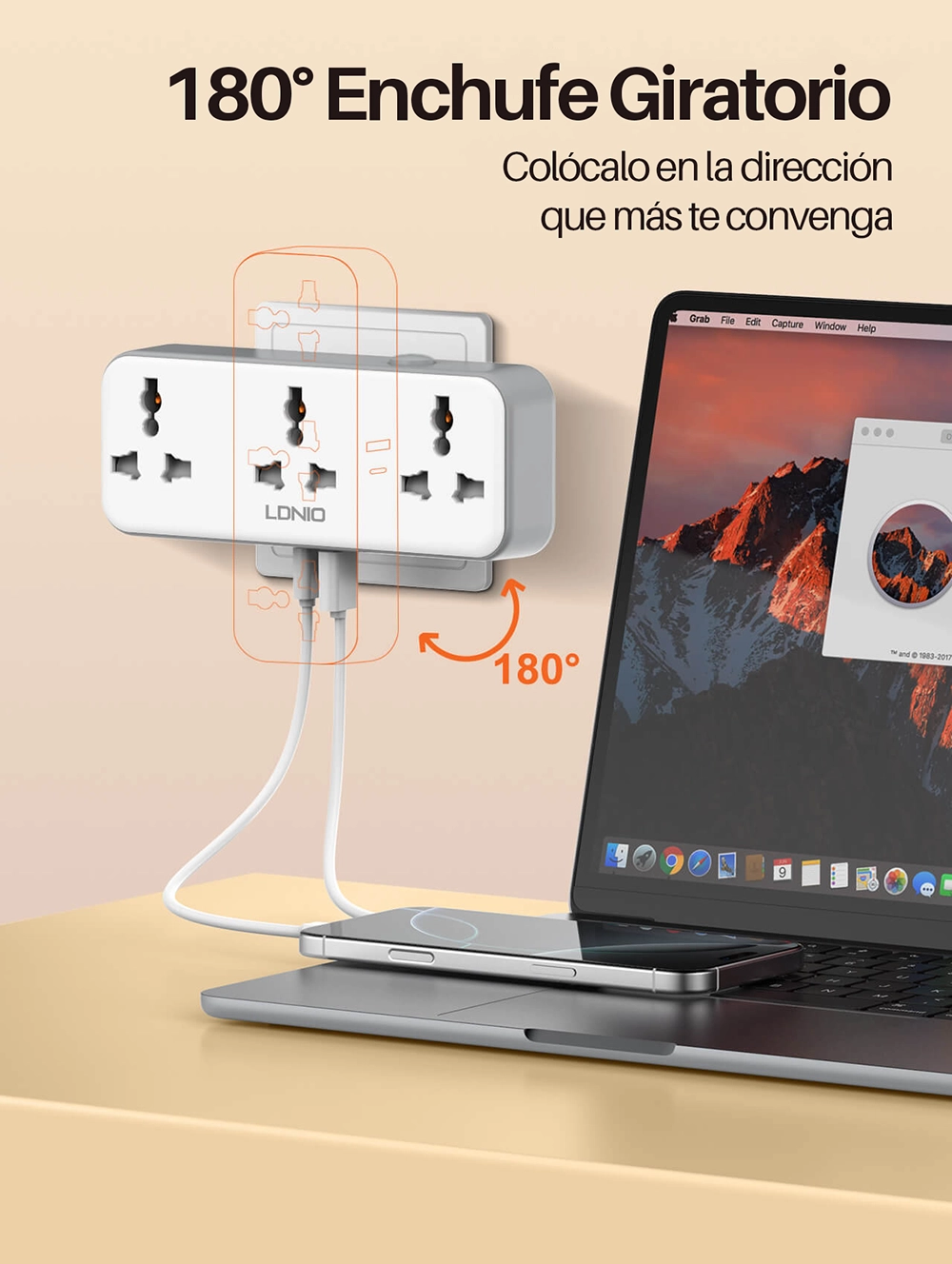 Enchufe Triple con Carga Rápida USB-C PD y QC3.0 LDNIO SC3317: Potencia y Versatilidad en un Diseño Compacto