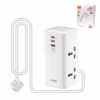 Extensión Eléctrica W GaN con  Tomas y  USB  USB C PD   USB A QC LDNIO SC Potencia y Seguridad para tu Hogar u Oficina Extensión de Corriente con USB