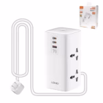 Extensión Eléctrica 70W GaN con 4 Tomas y 3 USB (2 USB-C PD + 1 USB-A QC3.0) LDNIO SC4383: Potencia y Seguridad para tu Hogar u Oficina, Extensión de Corriente con USB
