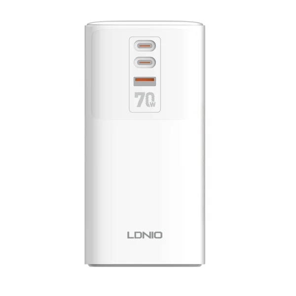 Extensión Eléctrica 70W GaN con 4 Tomas y 3 USB (2 USB-C PD + 1 USB-A QC3.0) LDNIO SC4383: Potencia y Seguridad para tu Hogar u Oficina, Extensión de Corriente con USB