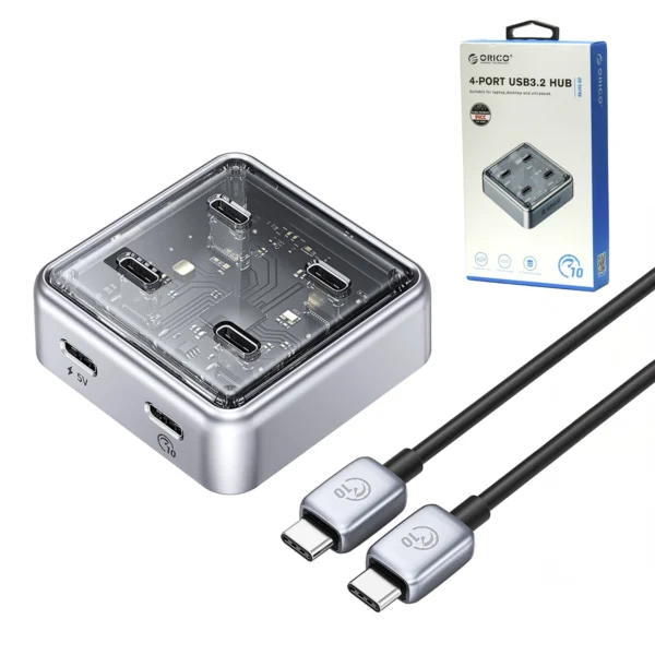 HUB USB-C de 4 Puertos USB 3.2 Gen2 10Gbps ORICO XHJ4C-G2: Expansión Ultrarrápida y Potente