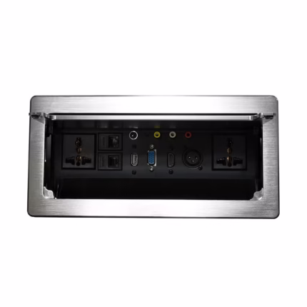 Placa de Escritorio Multimedia Tipo Flip American NET GP-HUB-HVUAX2T: Conectividad Total en un Diseño Elegante