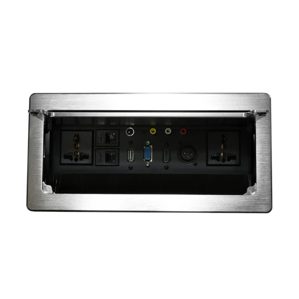 Placa de Escritorio Multimedia Tipo Flip American NET GP-HUB-HVUAX2T: Conectividad Total en un Diseño Elegante