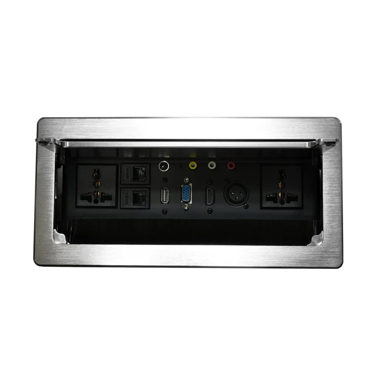 Placa de Escritorio Multimedia Tipo Flip American NET GP-HUB-HVUAX2T: Conectividad Total en un Diseño Elegante