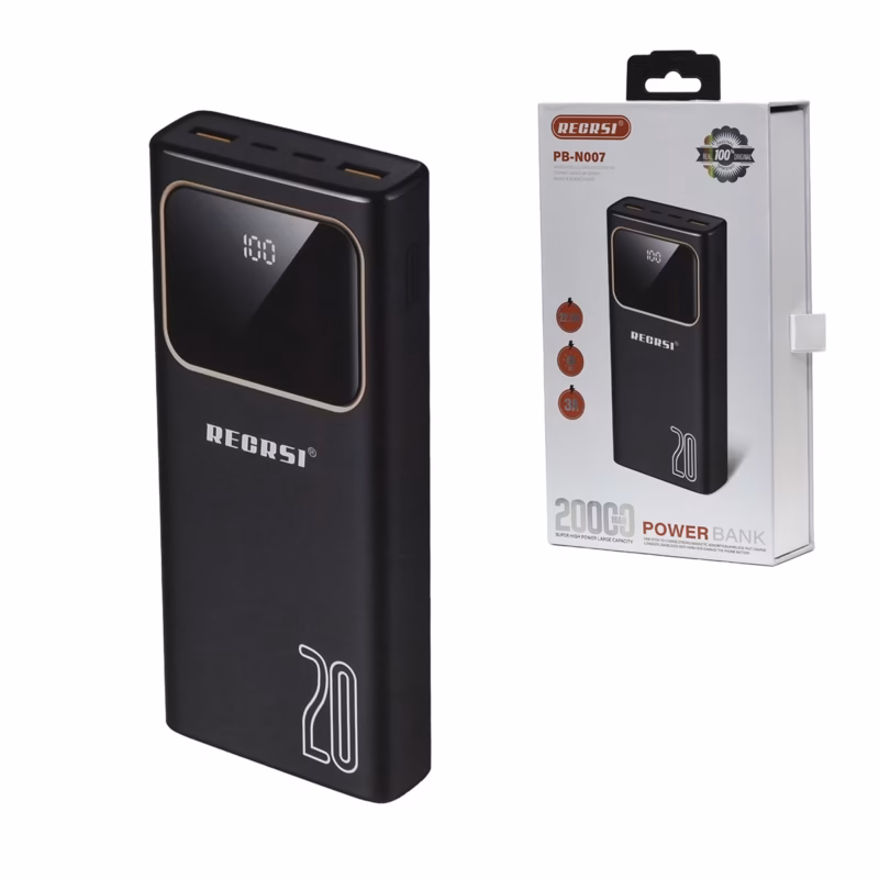 Power Bank mAh RECRSI PB N Carga Rápida y Potente en un Diseño Compacto