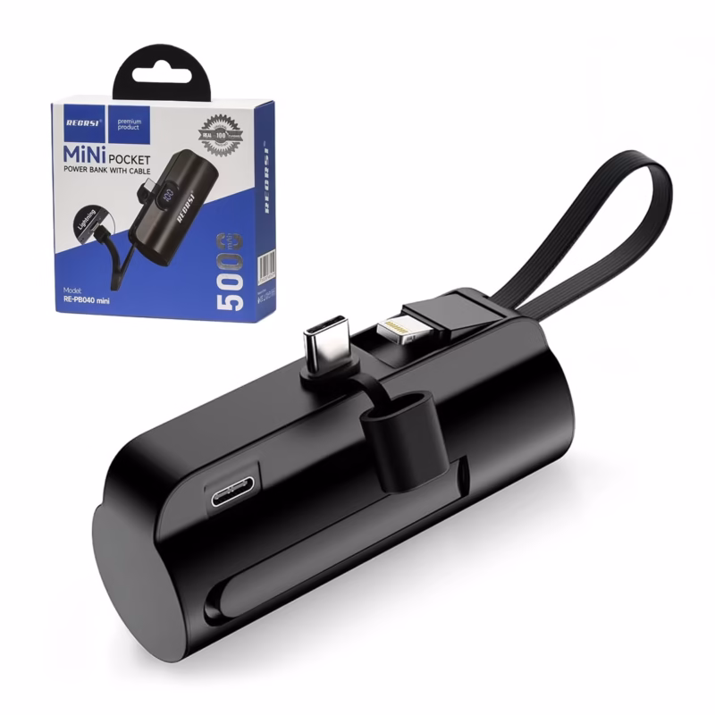 Power Bank de mAh RECRSI RE PB mini Carga Rápida y Portátil para tu iPhone y Dispositivos USB C