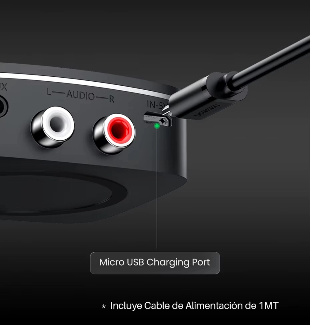 Receptor de Audio Bluetooth Ugreen CM106 (40759): Transforma tu Equipo de Sonido en Inalámbrico con Calidad Hi-Fi
