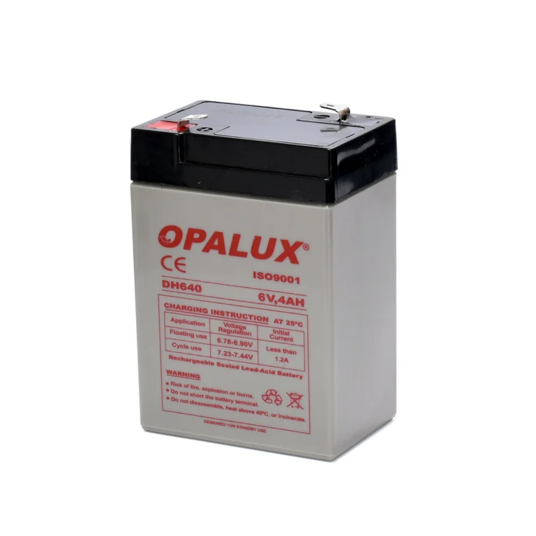 Batería Seca Recargable 6V 4Ah Opalux DH-640: Energía Confiable para Emergencias y Equipos de 6V