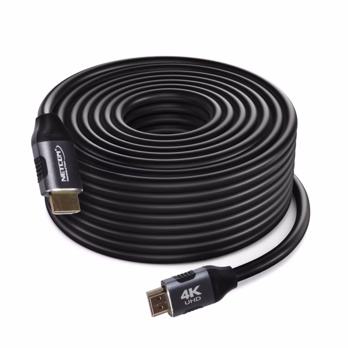 Cable HDMI K  Metros  Cobre NETCOM PE HD Máximo Alcance con Calidad Premium Cable HDMI NETCOM M K v