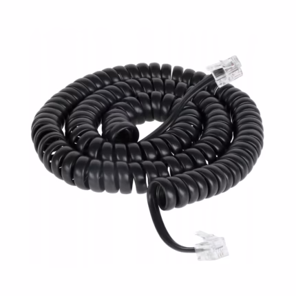 Cable Helicoidal Telefónico 15FT Negro High Full Max TE-15FT-Black: Comunicación Clara y Sin Enredos