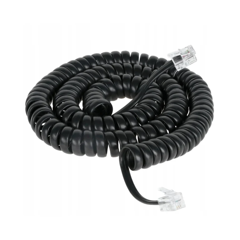 Cable Helicoidal Telefónico 15FT Negro High Full Max TE-15FT-Black: Comunicación Clara y Sin Enredos