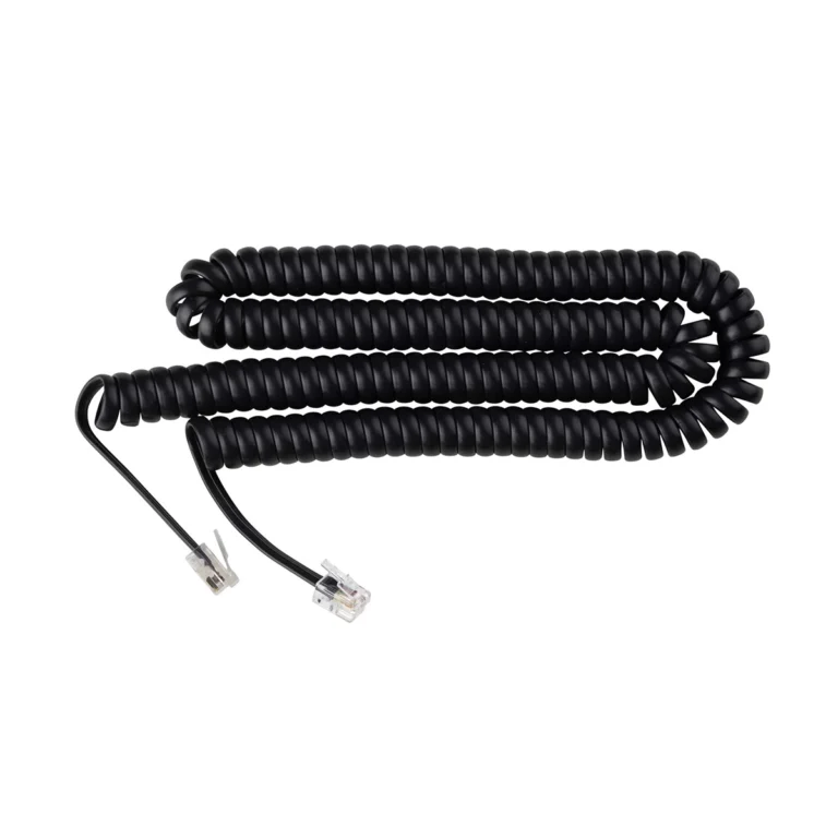 Cable Helicoidal Telefónico 15FT Negro High Full Max TE-15FT-Black: Comunicación Clara y Sin Enredos