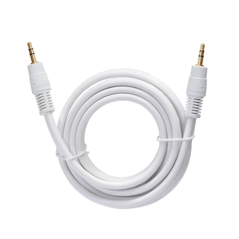 Cable MiniPlug Estéreo 1.8m Blanco VOYZ PS-250G: Sonido Claro y Conexión Duradera