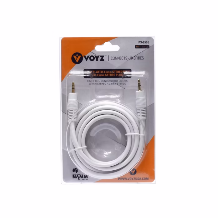 Cable MiniPlug Estéreo m Blanco VOYZ PS G Sonido Claro y Conexión Duradera