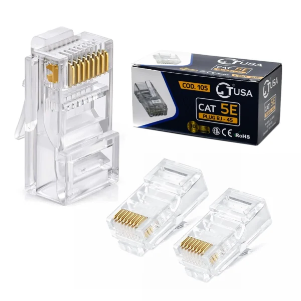 Conector Plug RJ45 Cat5e LT USA LT-105 (Caja 100 Und): Conexión de Red Confiable y Duradera