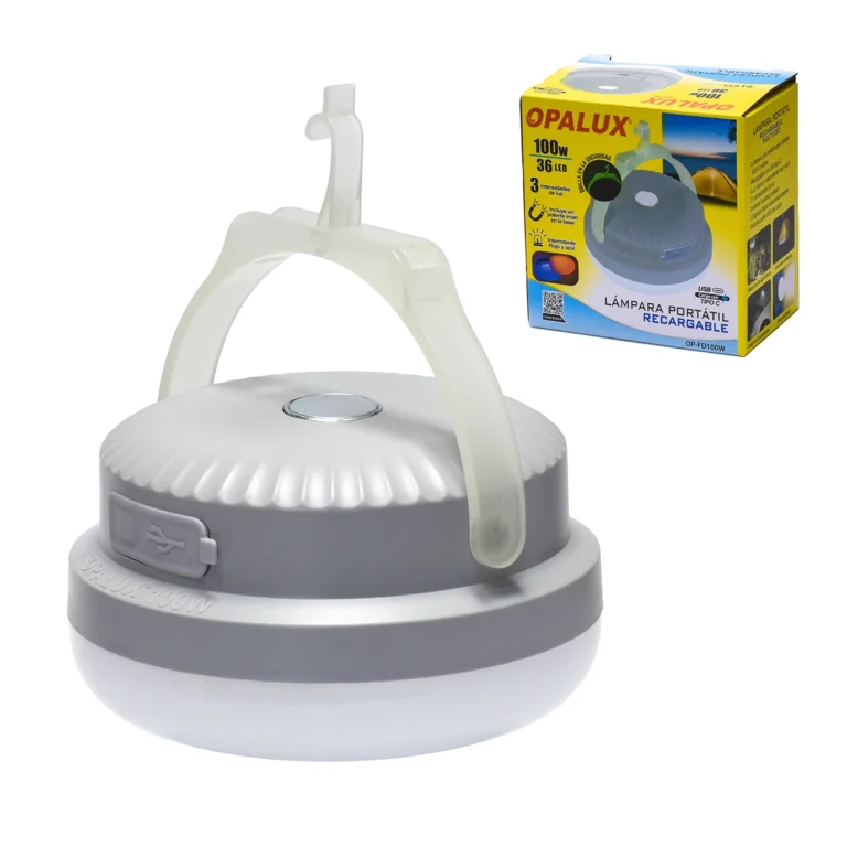 Lámpara Colgante Recargable LED 100W Opalux OP-FD100W: Luz Brillante y Portátil Donde la Necesites