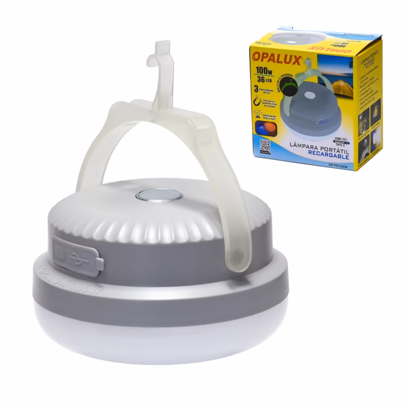 Lámpara Colgante Recargable LED W Opalux OP FDW Luz Brillante y Portátil Donde la Necesites