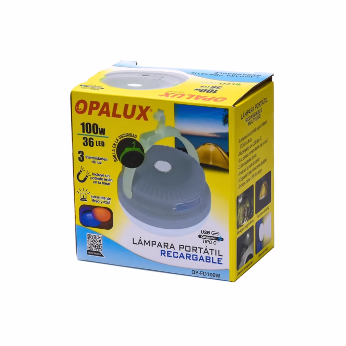 Lámpara Colgante Recargable LED W Opalux OP FDW Luz Brillante y Portátil Donde la Necesites