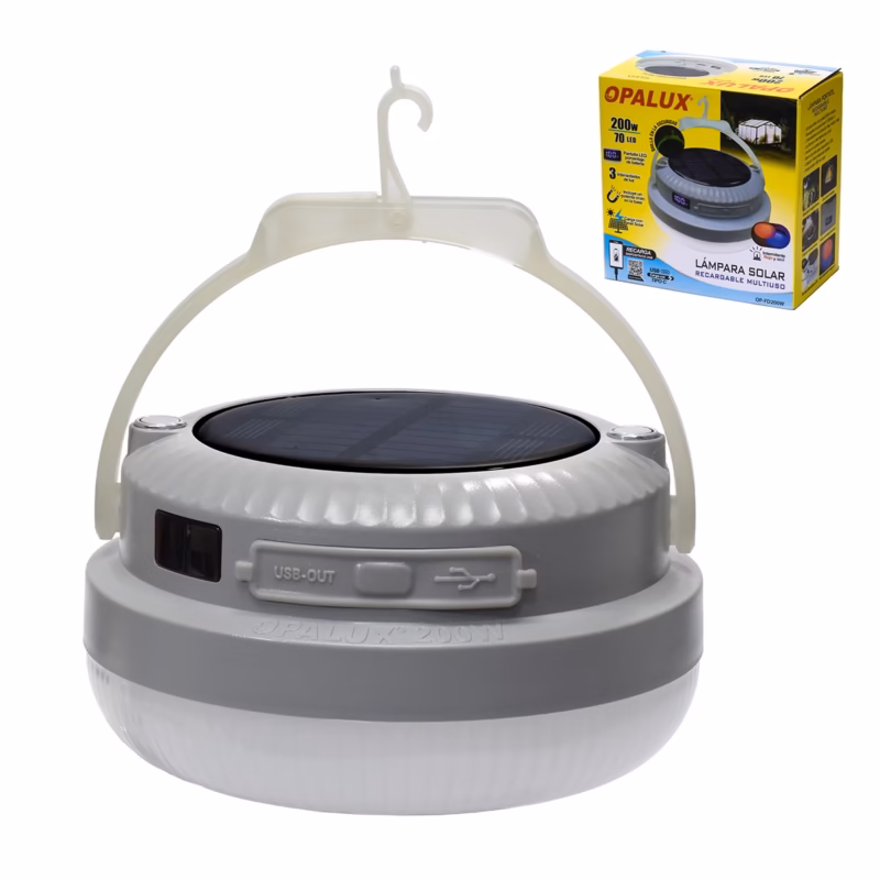 Lámpara Solar LED Recargable W Opalux OP FDW Luz Ultra Brillante Solar Power Bank y Más