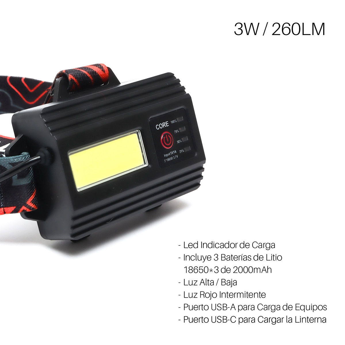 Linterna Frontal Dual Recargable Opalux OP-3682: Iluminación Versátil, Potente y Manos Libres