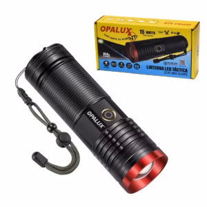 Linterna Táctica LED W LM Opalux OP  Alcance Extremo y Potencia Recargable