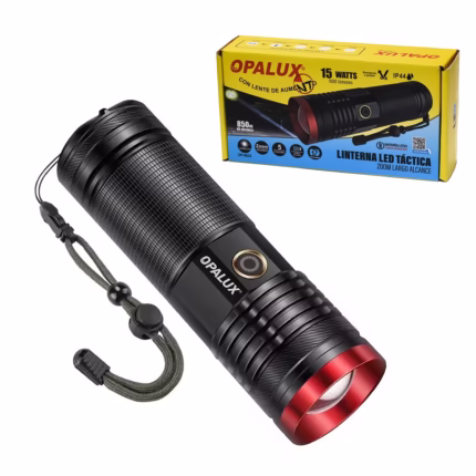 Linterna Táctica LED 15W 1000LM Opalux OP-8623: Alcance Extremo y Potencia Recargable