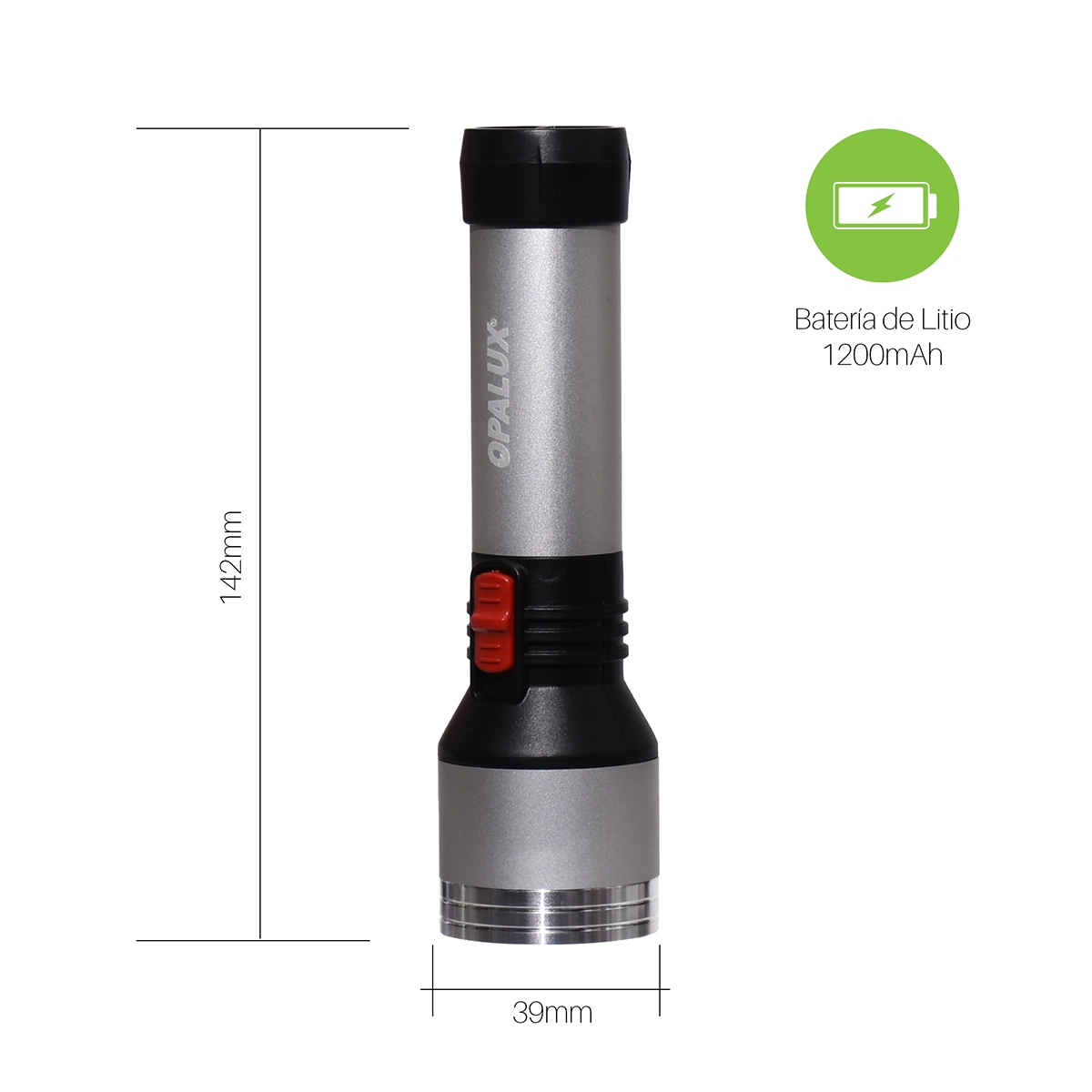 Linterna LED Recargable 2W Opalux OP-L4816B: Iluminación Confiable y Duradera