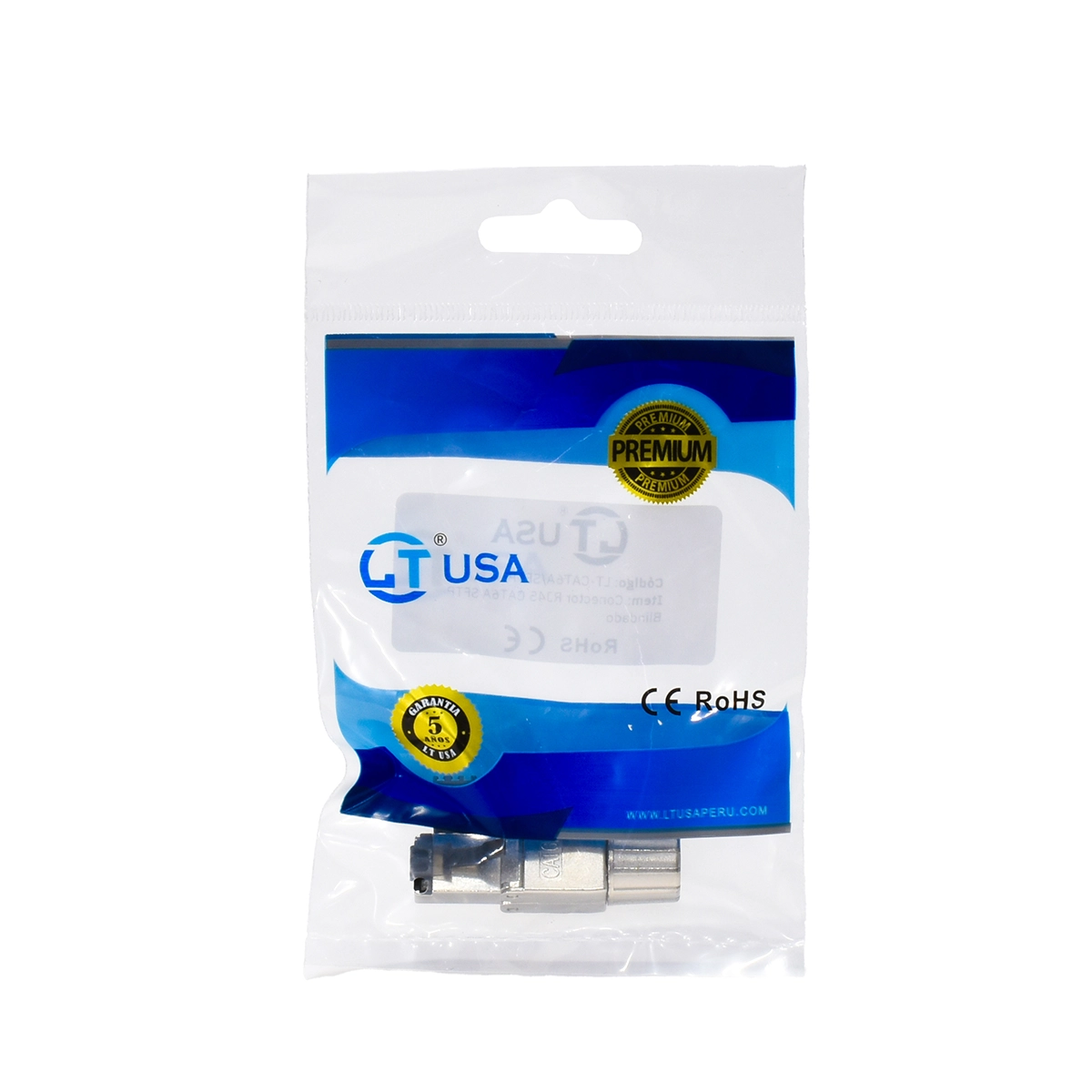 Plug RJ45 Cat6A SFTP Metálico LT USA LT-CAT6A-SFTP: Rendimiento 10 Gigabit Blindado y Confiable