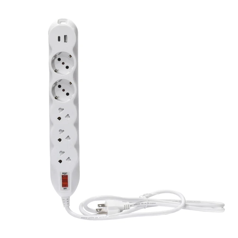Supresor de Picos Opalux OP-3U2SB con 5 Tomas (Schuko/Universal) y USB-C/A: ¡Protección y Carga Total!