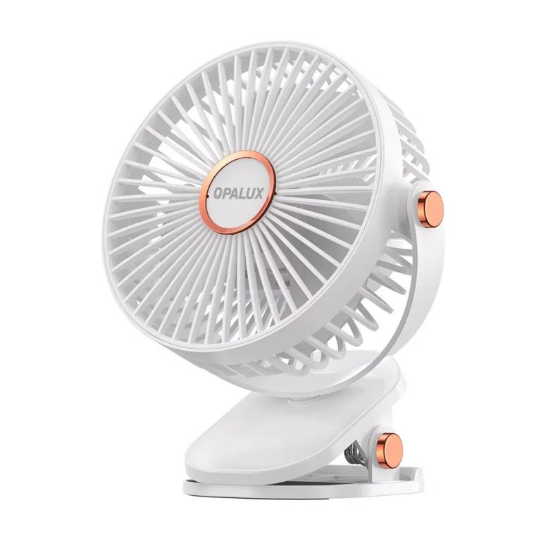 Ventilador Clip-On Recargable con Luz LED Opalux OP-CF60-BL: Frescura Personal Donde Quieras
