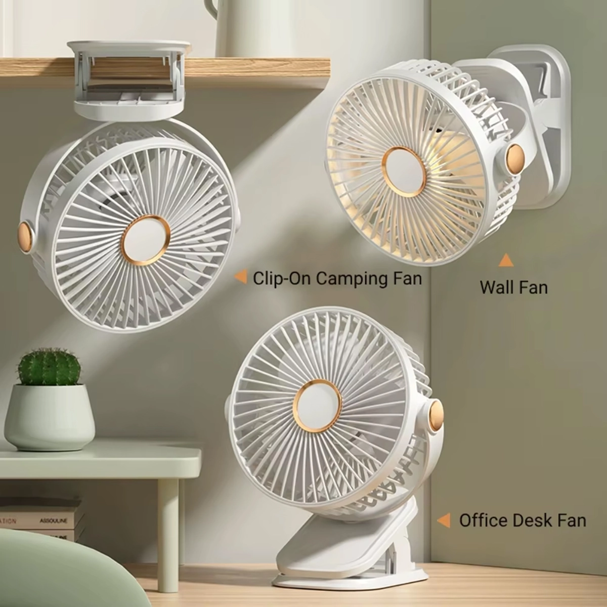 Ventilador Clip-On Recargable con Luz LED Opalux OP-CF60-BL: Frescura Personal Donde Quieras