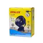Ventilador Clip-On y de Pared Recargable Azul con Luz LED Opalux OP-CF60-AZ: Frescura Versátil Donde la Necesites