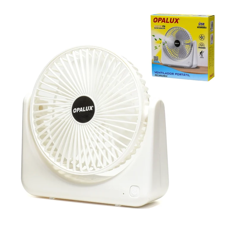 Ventilador Recargable de Escritorio Blanco Opalux OP-TF63-BL: Tu Brisa Personal Silenciosa