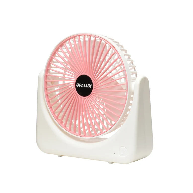 Ventilador Recargable de Escritorio Rosado Opalux OP-TF63-RS: Frescura Personal con Estilo