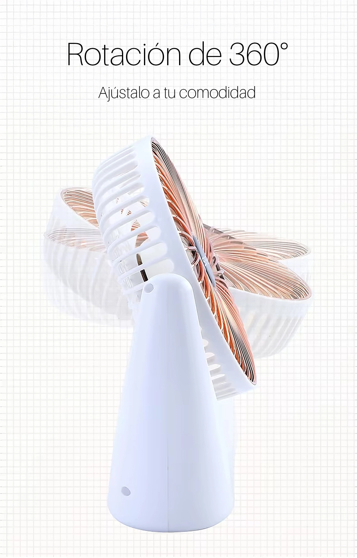 Ventilador Recargable de Escritorio Rosado Opalux OP-TF63-RS: Frescura Personal con Estilo