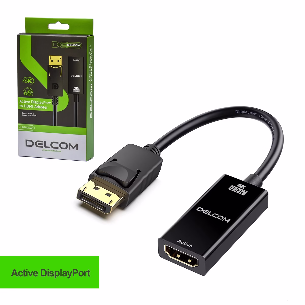 Adaptador DisplayPort a HDMI Activo 4K 60Hz Delcom DL DPHDA001____ HD Multimedia PERU SAC Adaptador DisplayPort a HDMI Activo K Hz Delcom DL DPHDA Conexión Superior y Estable