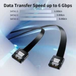 Cable SATA III 6Gbps 50cm GP-270-ST180 con Seguro: Conexión Rápida y Segura para tus Unidades