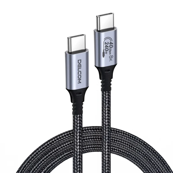 Cable USB-C USB4 Gen3 Delcom DL-U4G301 (1m): ¡8K 60Hz, 40Gbps y Carga 240W!