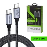Cable USB-C USB4 Gen3 Delcom DL-U4G302 (2m): ¡8K 60Hz, 40Gbps y Carga 240W a Mayor Distancia!, Cable USB-C Gen3 2 Metros Delcom DL-U4G302: ¡8K 60Hz, 40Gbps y Carga 240W a Mayor Distancia!