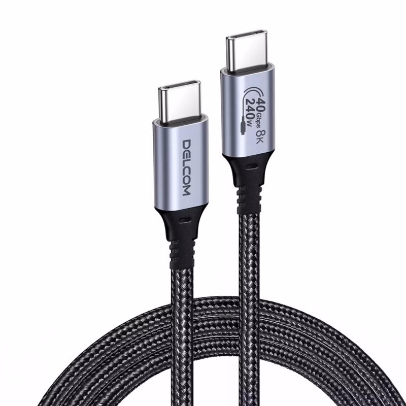 Cable USB-C Gen3 USB 4.0 2MT 8K 60Hz 40Gb 240W Delcom DL-U4G302___03 Cable USB C Gen Metros Delcom DL UG K Hz Gbps y Carga W a Mayor Distancia