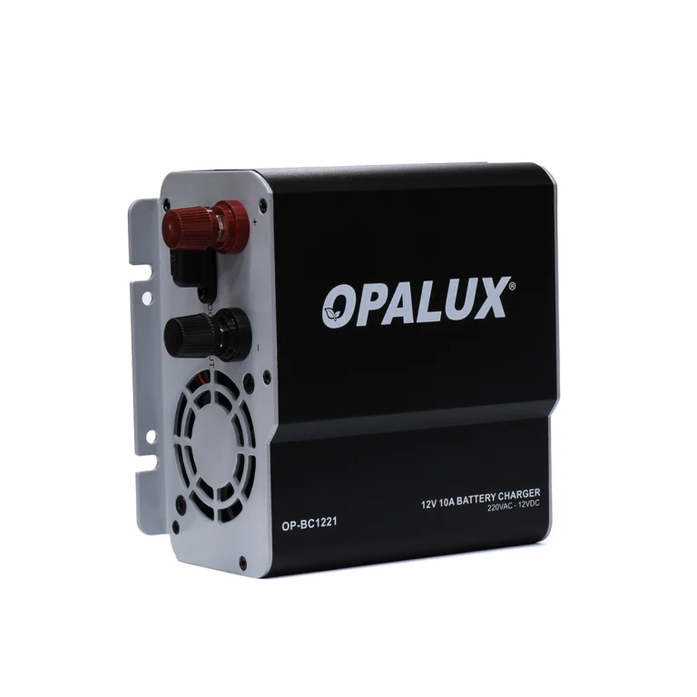 Cargador Inteligente de Baterías 12V 10A Opalux OP-BC1221 (Plomo-Ácido y LiFePO4), Cargador de Batería de 12V