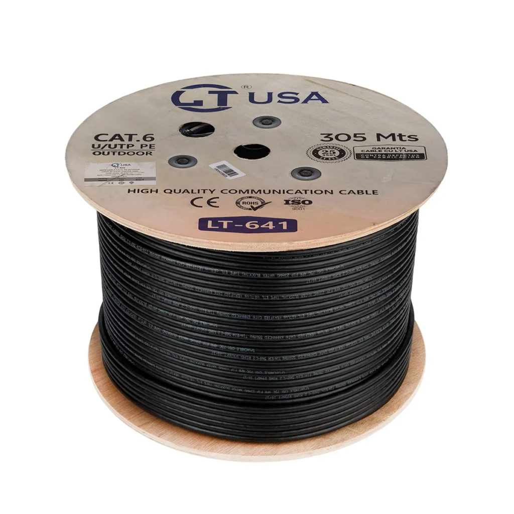 Rollo Cable UTP Cat Exterior m LT USA LT  Chaqueta UV Red Gigabit Resistente a la Intemperie