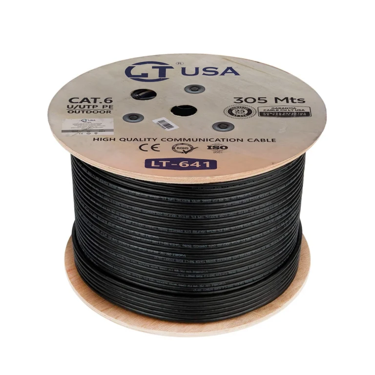 Rollo Cable UTP Cat6 Exterior 305m LT USA LT-641 (Chaqueta UV): Red Gigabit Resistente a la Intemperie