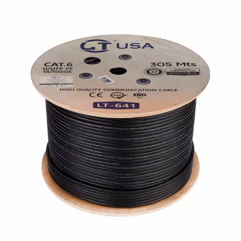 Cable UTP Cat Exterior LT USA LT  Chaqueta UV Rollo de M Red Gigabit Resistente a la Intemperie