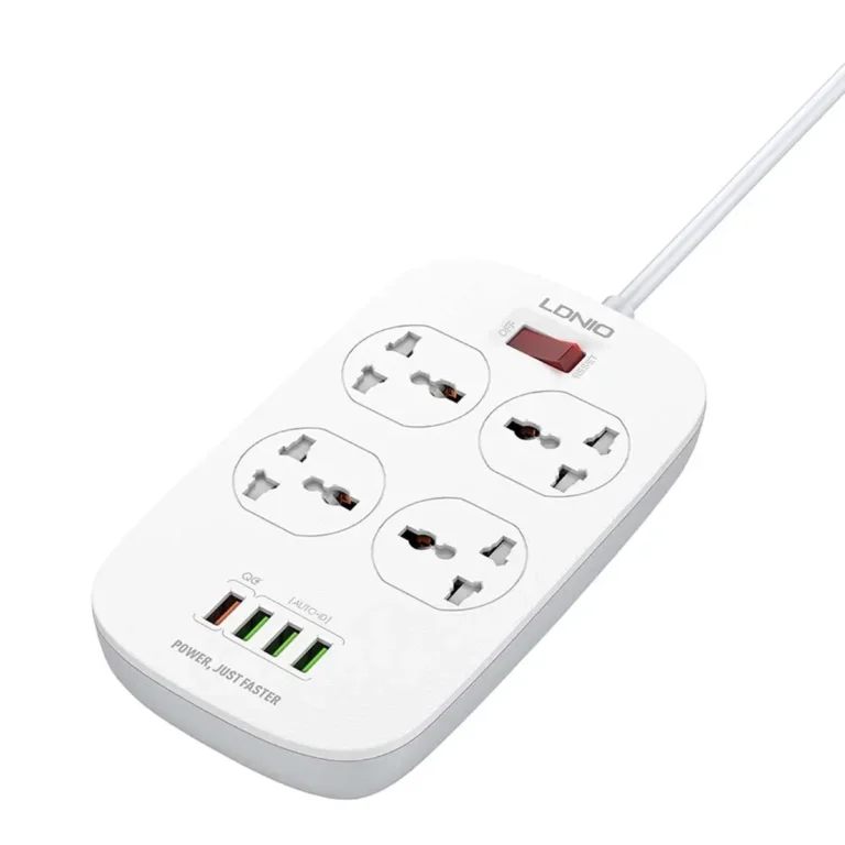 Supresor de Picos LDNIO SC4407 con 4 Tomas Universales y 4 USB (QC3.0): ¡Carga Rápida y Protección Total!